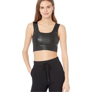 Commando Black Faux Leather Crop Top